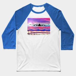 Airplane Landing at Los Angeles Baseball T-Shirt